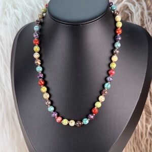 Super pretty multicolored stone beaded necklace